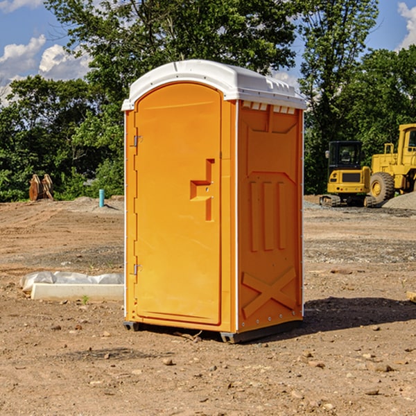 how often are the portable restrooms cleaned and serviced during a rental period in Garber OK